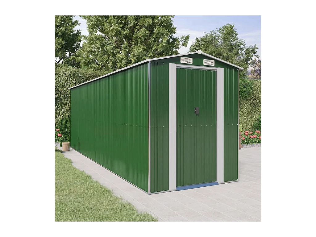 Abri de jardin Vert 192x606x223 cm Acier galvanisé