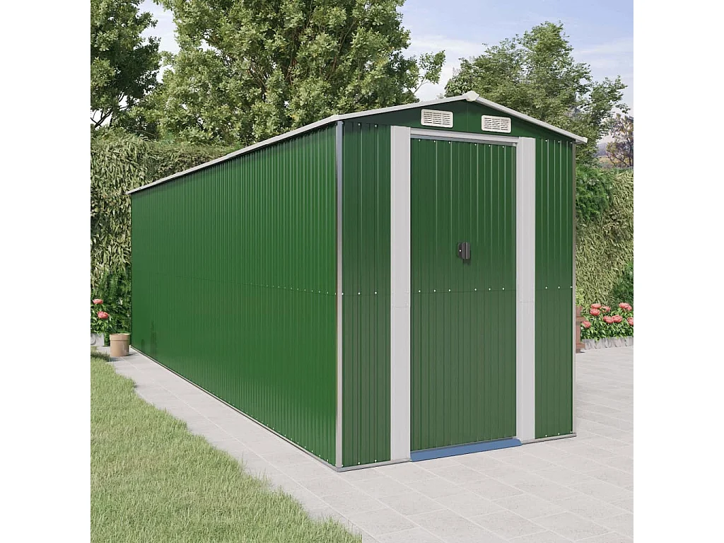 Abri de jardin Vert 192x606x223 cm Acier galvanisé
