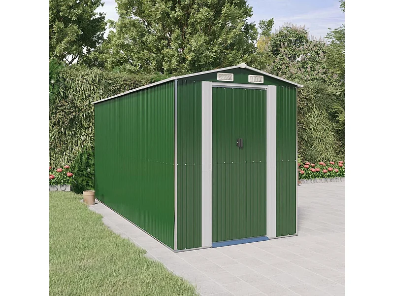 Casetta da giardino verde 192x440x223 cm Acciaio zincato