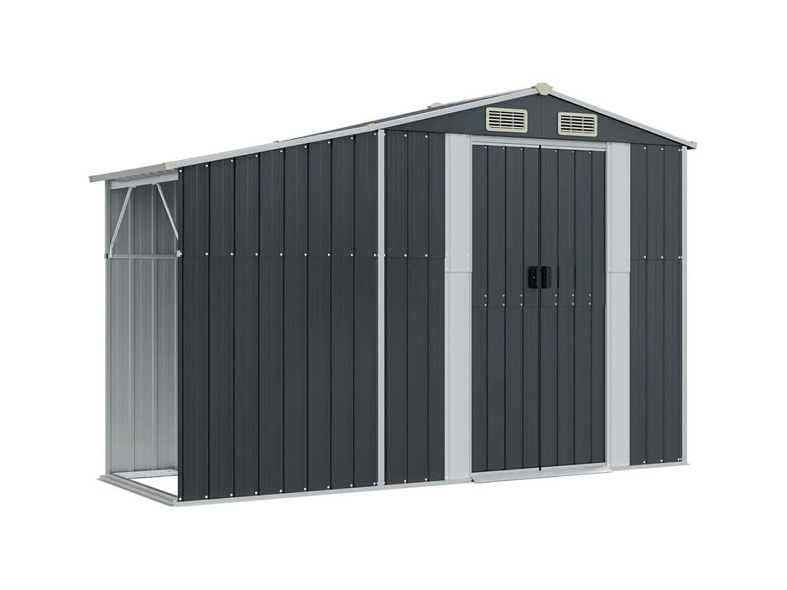 Abri de jardin anthracite 277x192,5x179 cm acier galvanisé
