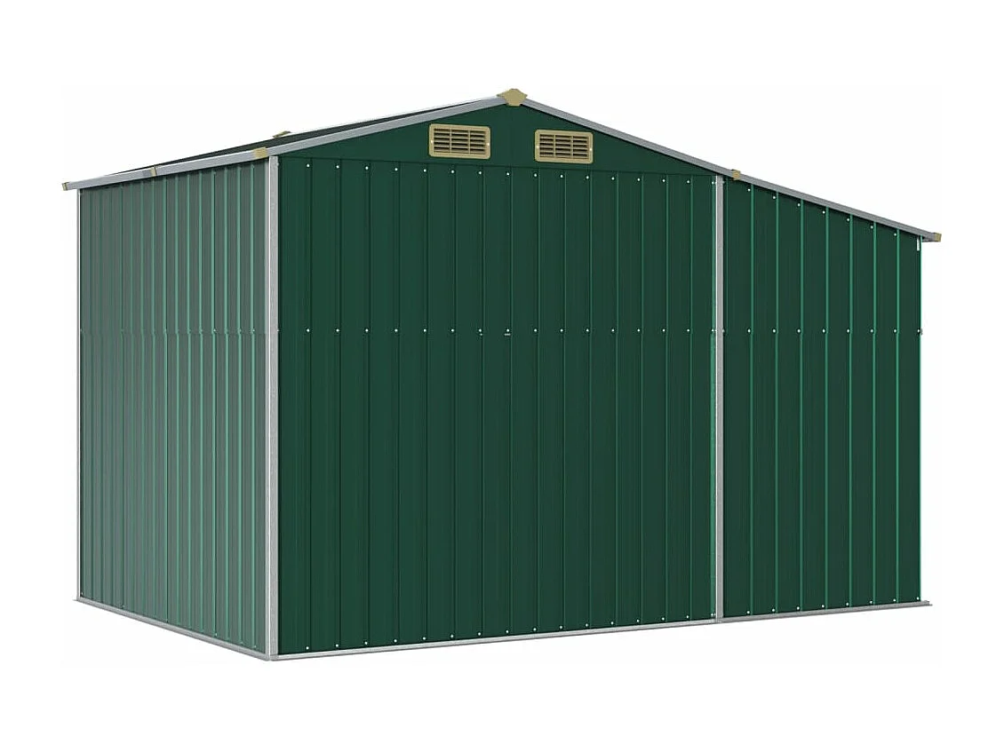 Casetta da giardino verde 277x192,5x179 cm in acciaio zincato