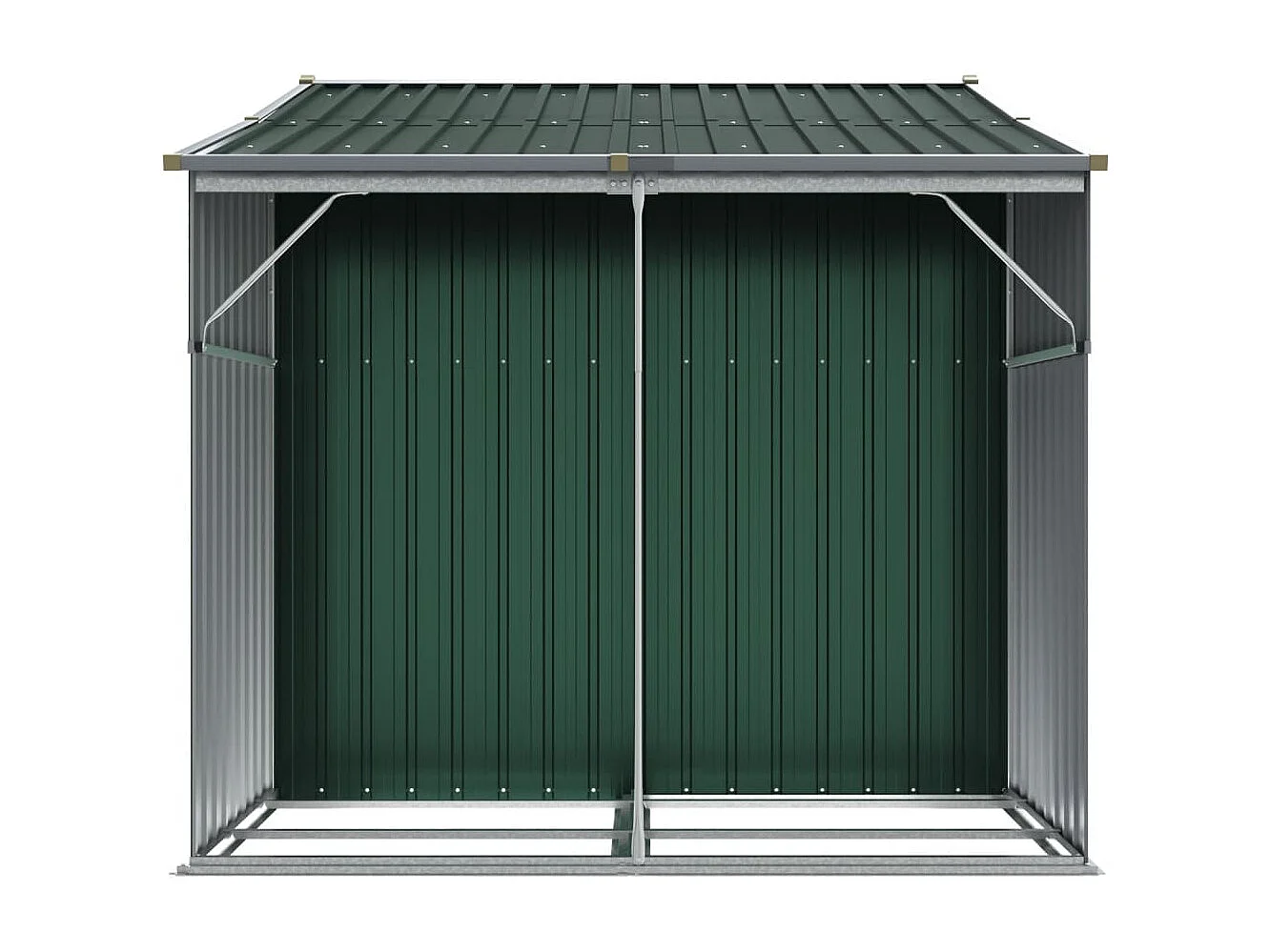 Casetta da giardino verde 277x192,5x179 cm in acciaio zincato