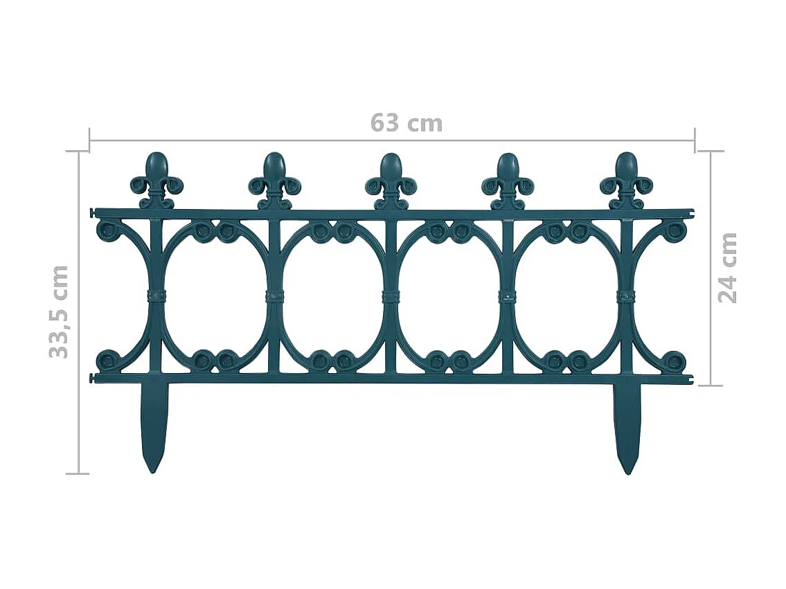 Bordures de jardin 16 pcs Vert 10 m PP