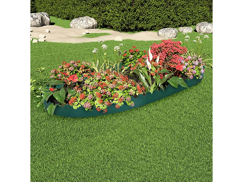 Bordures de jardin 10 pcs Vert 65x15 cm PP