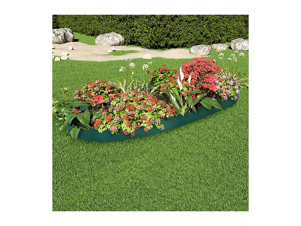 Bordures de jardin 10 pcs Vert 65x15 cm PP