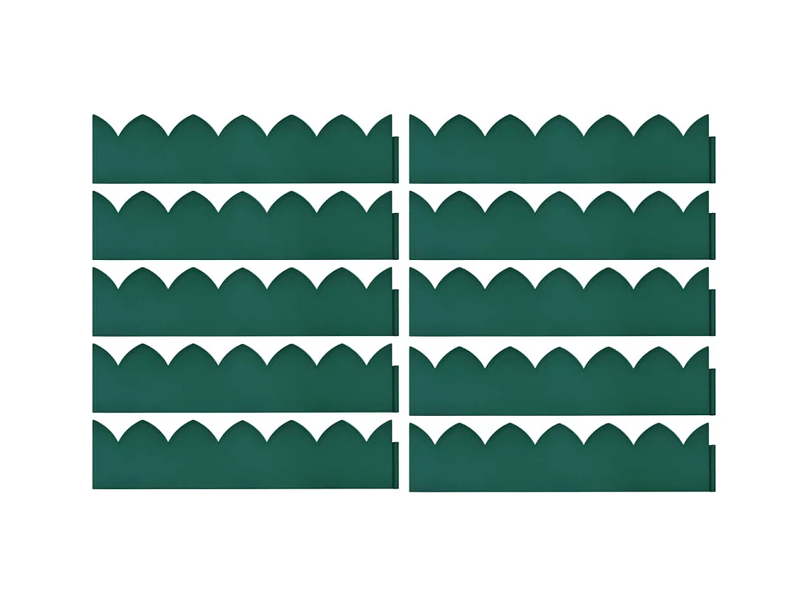 Bordures de jardin 10 pcs Vert 65x15 cm PP