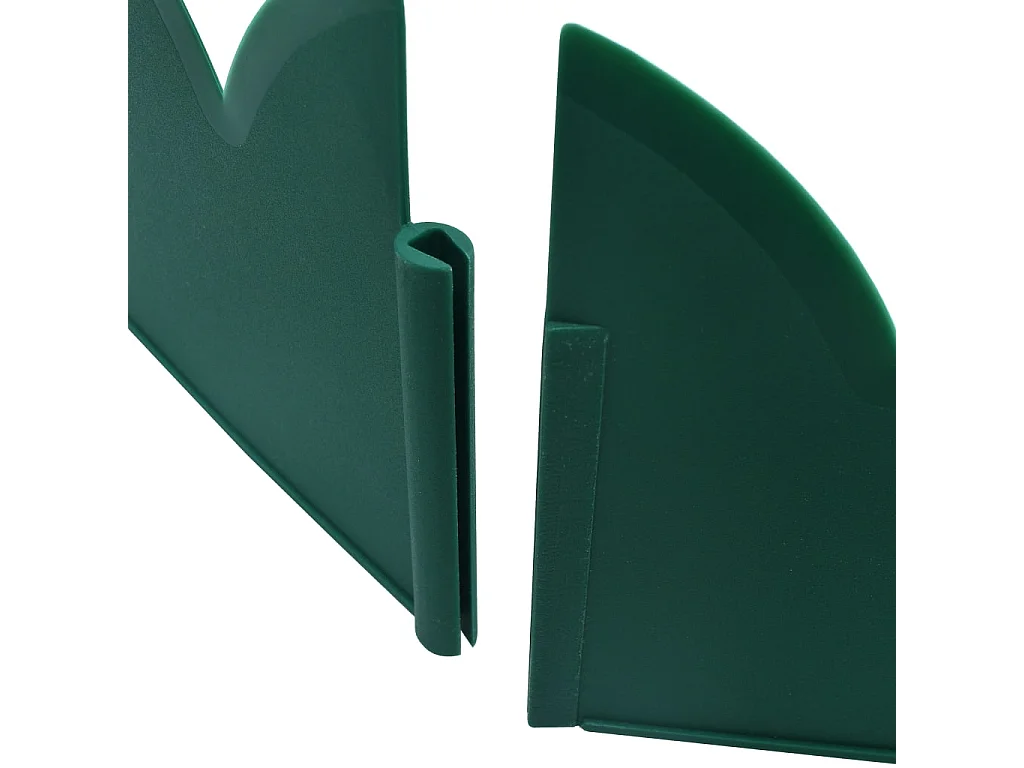 Bordures de jardin 10 pcs Vert 65x15 cm PP