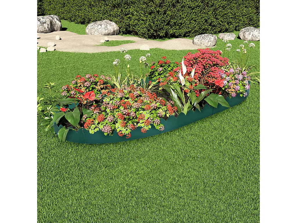 Bordures de jardin 10 pcs Vert 65x15 cm PP