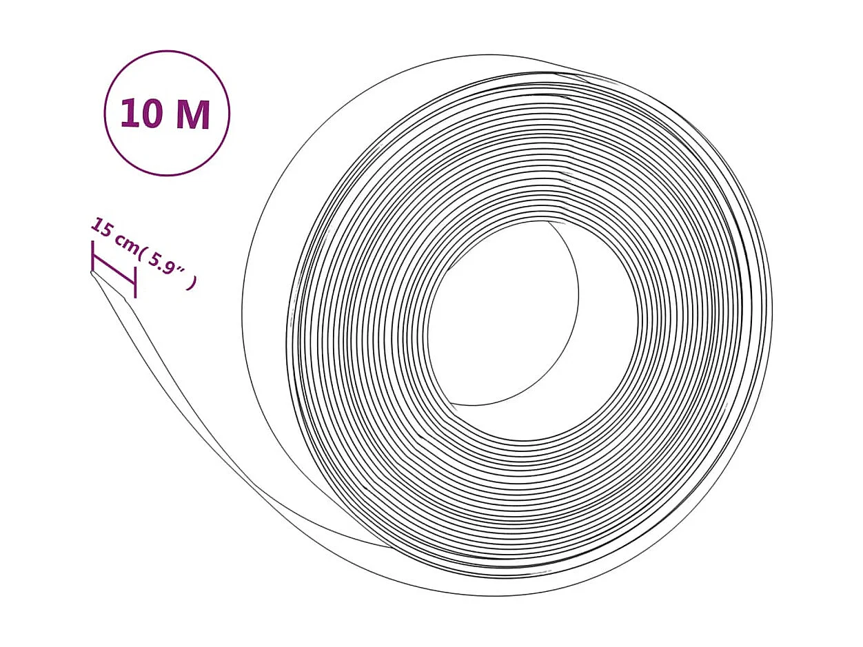 Bordure de jardin marron 10 m 15 cm polyéthylène