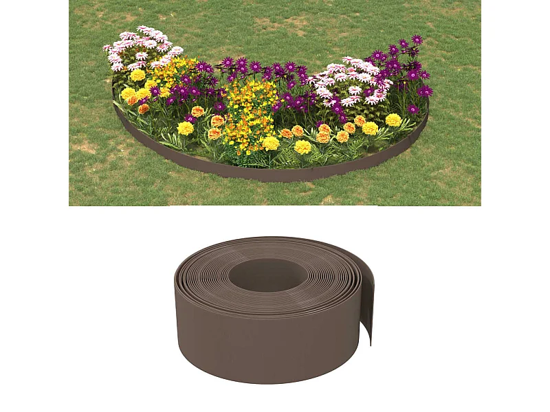 Bordure de jardin marron 10 m 20 cm polyéthylène