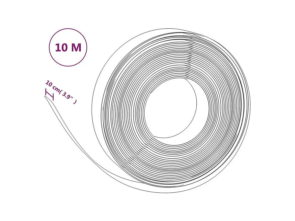 Bordure de jardin Gris 10 m 10 cm polyéthylène