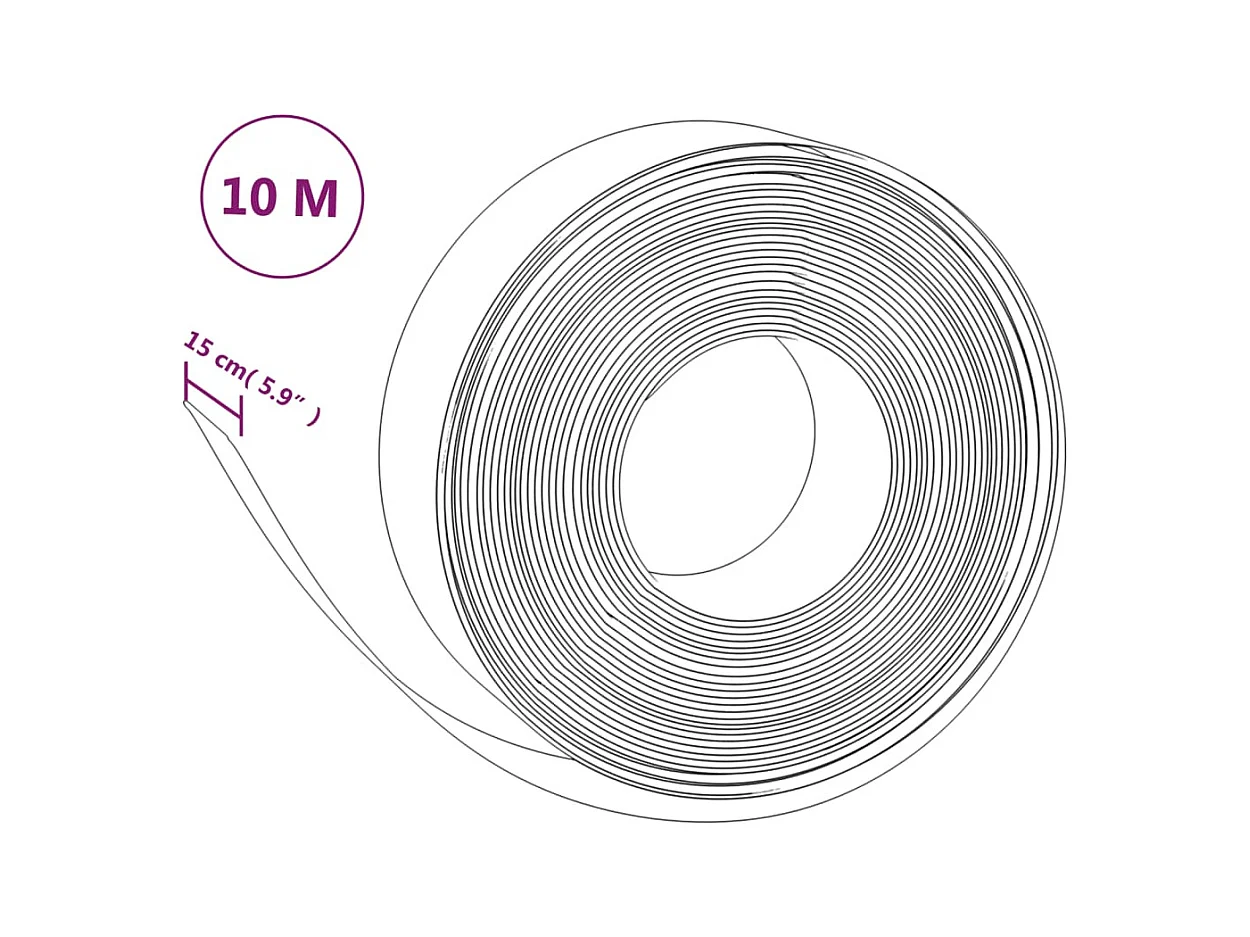 Bordure de jardin gris 10 m 15 cm polyéthylène