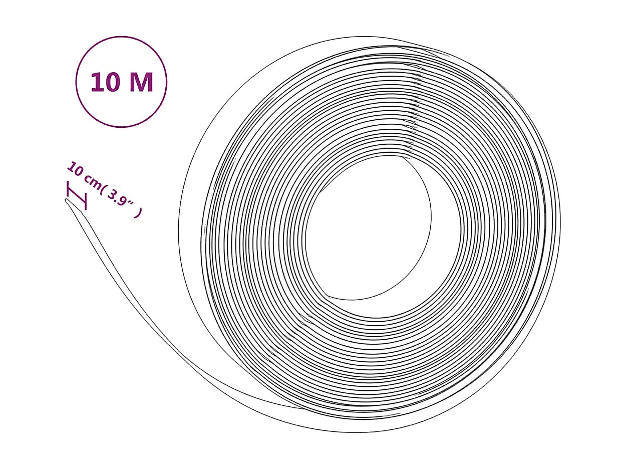 Bordure de jardin noir 10 m 10 cm polyéthylène