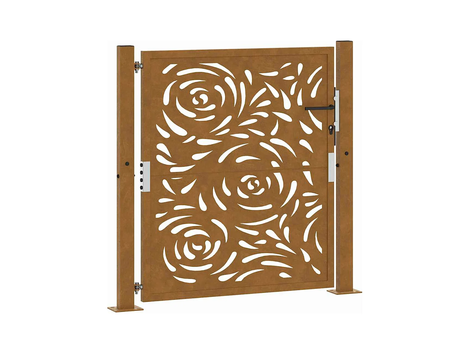 Porte jardin acier résistant aux intempéries conception flamme