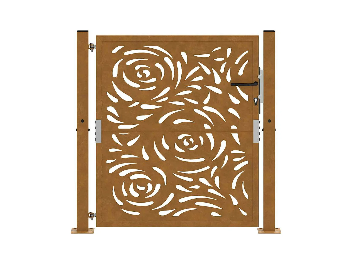 Porte jardin acier résistant aux intempéries conception flamme