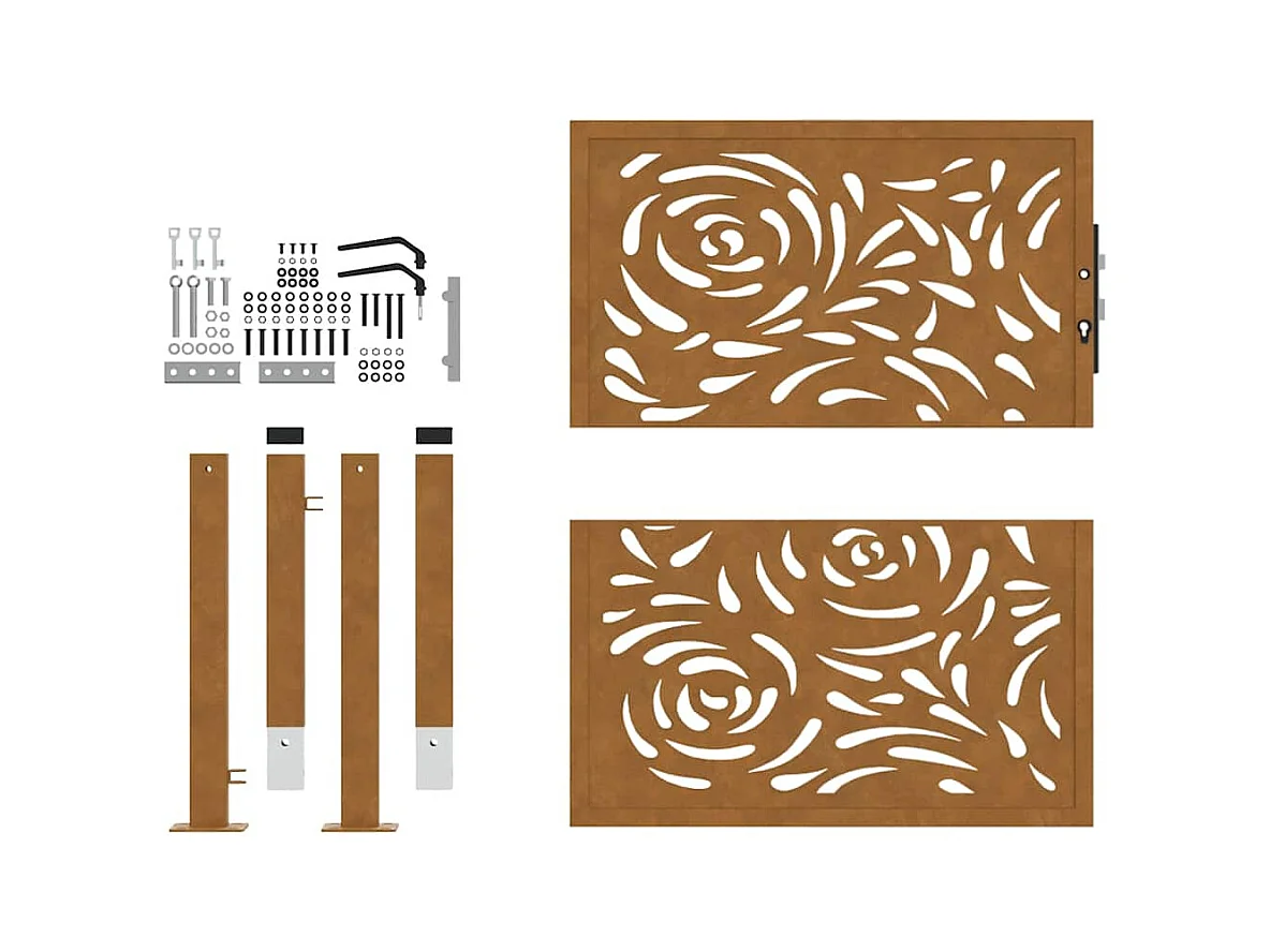 Porte jardin acier résistant aux intempéries conception flamme