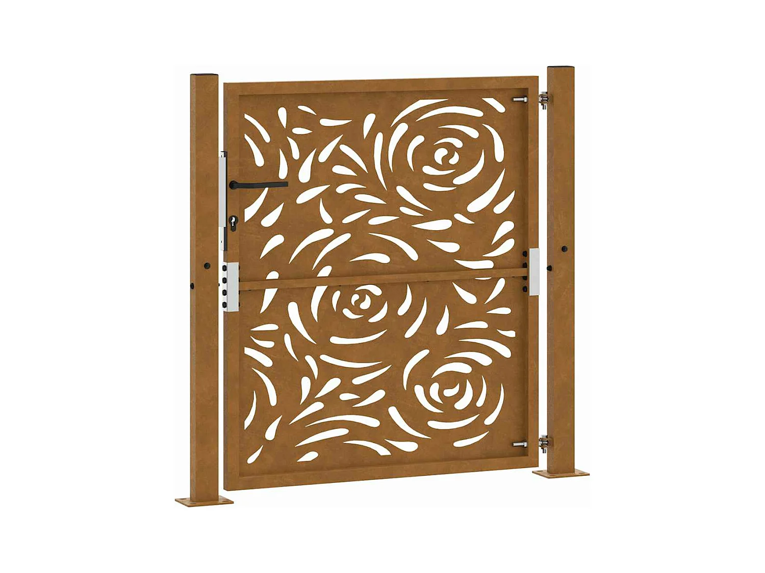 Porte jardin acier résistant aux intempéries conception flamme