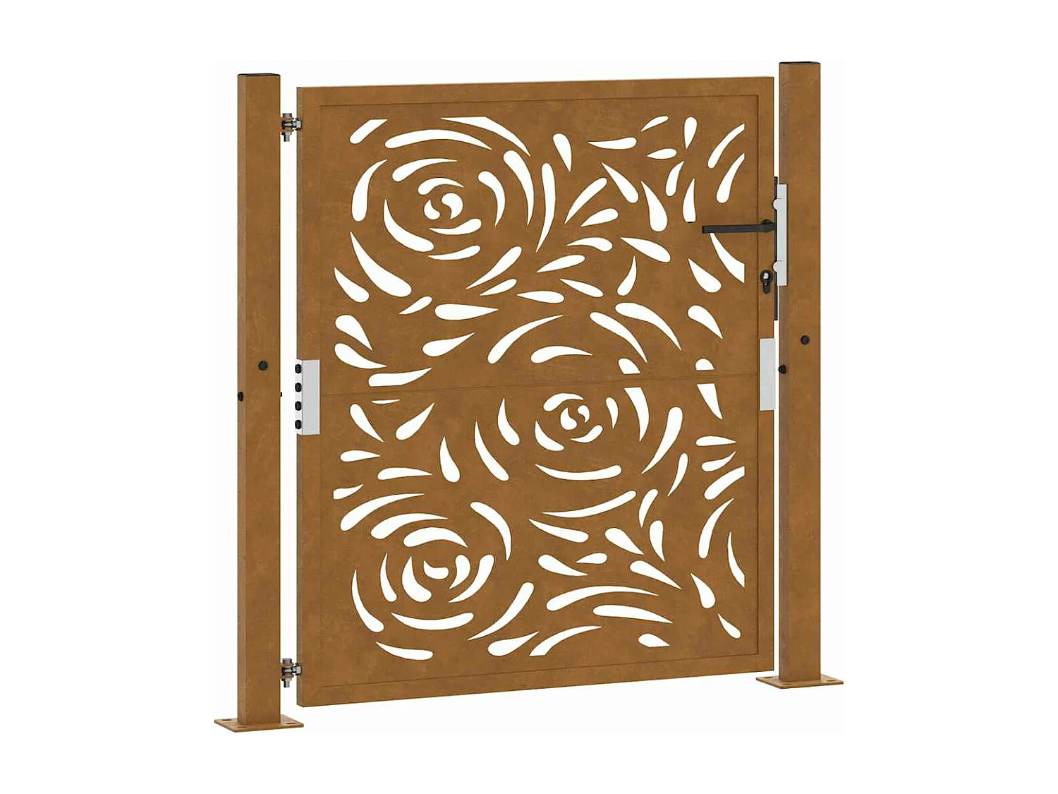 Porte jardin acier résistant aux intempéries conception flamme