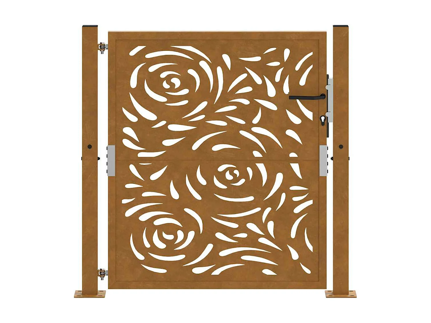 Porte jardin acier résistant aux intempéries conception flamme