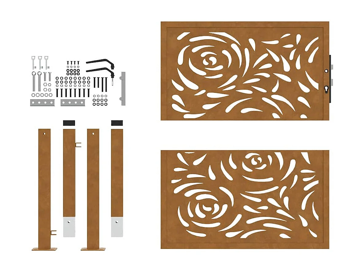 Porte jardin acier résistant aux intempéries conception flamme