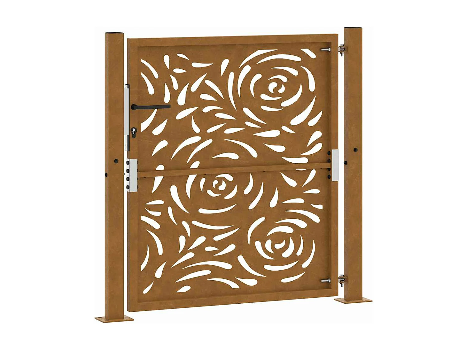 Porte jardin acier résistant aux intempéries conception flamme