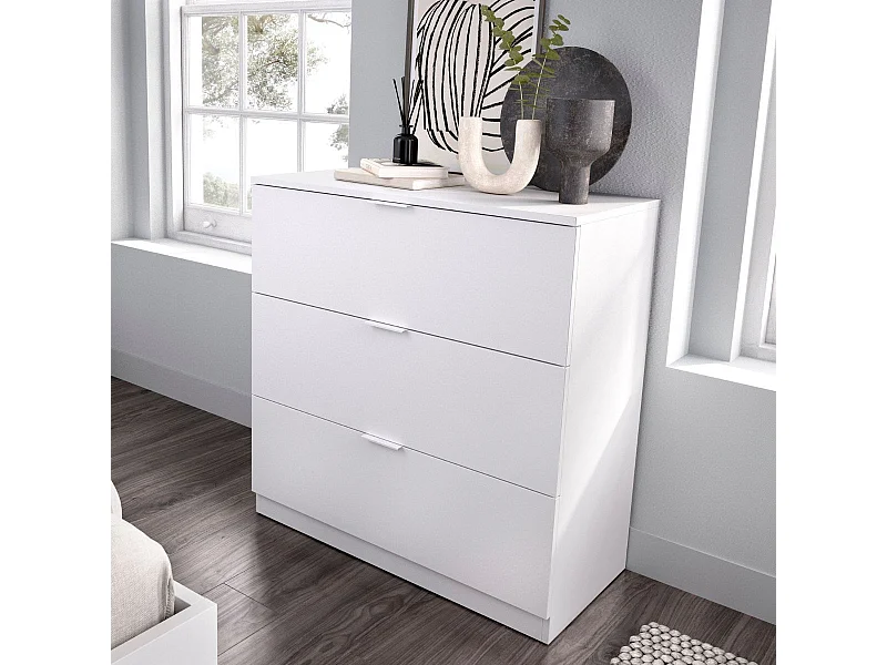 Cómoda Lago 3 cajones blanco 82,5x82x39 cm