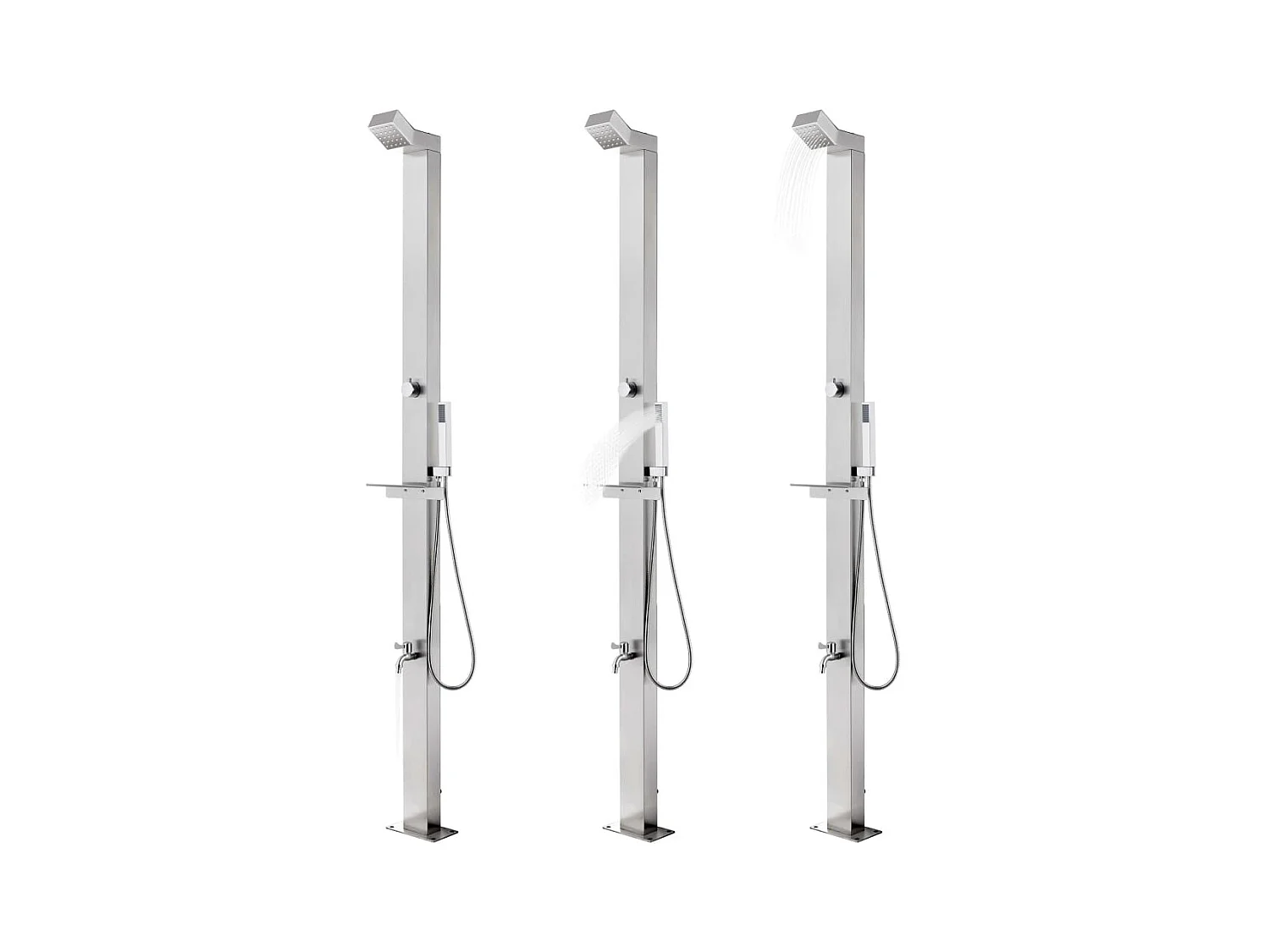 Douche de jardin 220 cm Acier inoxydable