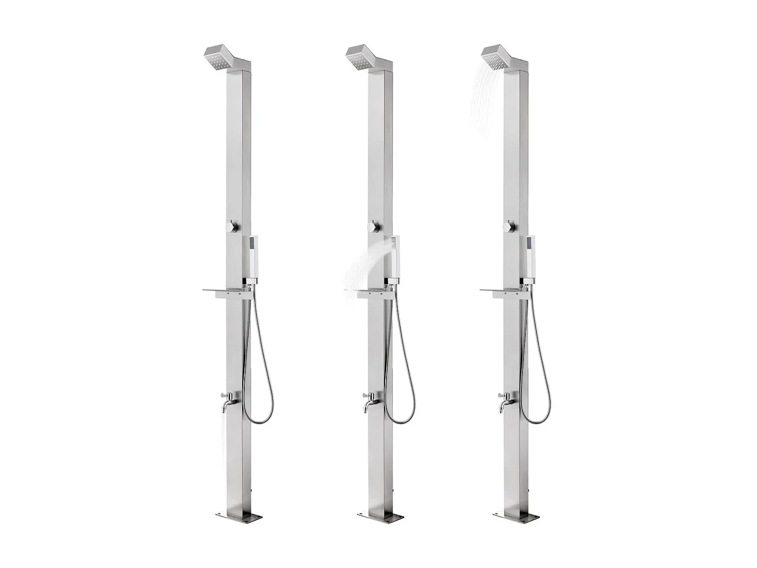 Douche de jardin 220 cm Acier inoxydable