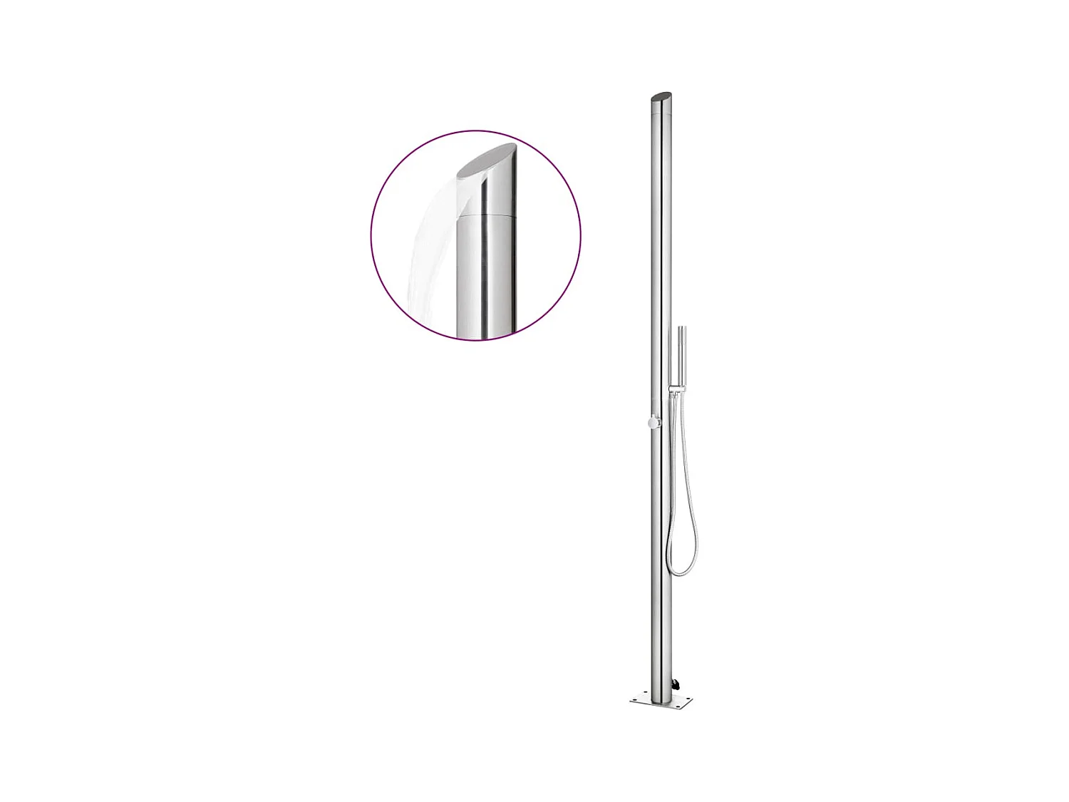 Douche de jardin 220 cm Acier inoxydable