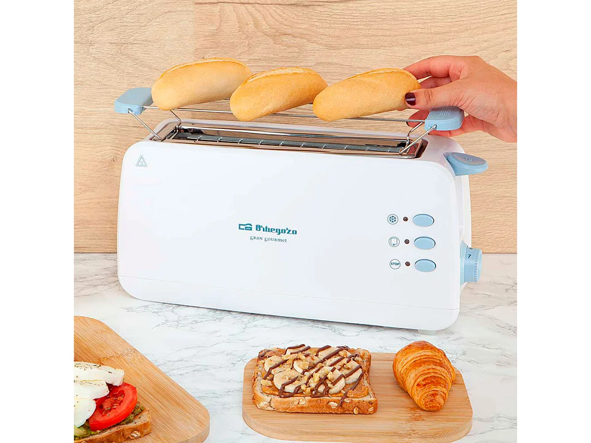 Tostador Orbegozo TO 4012 850W ranura extra ancha blanco