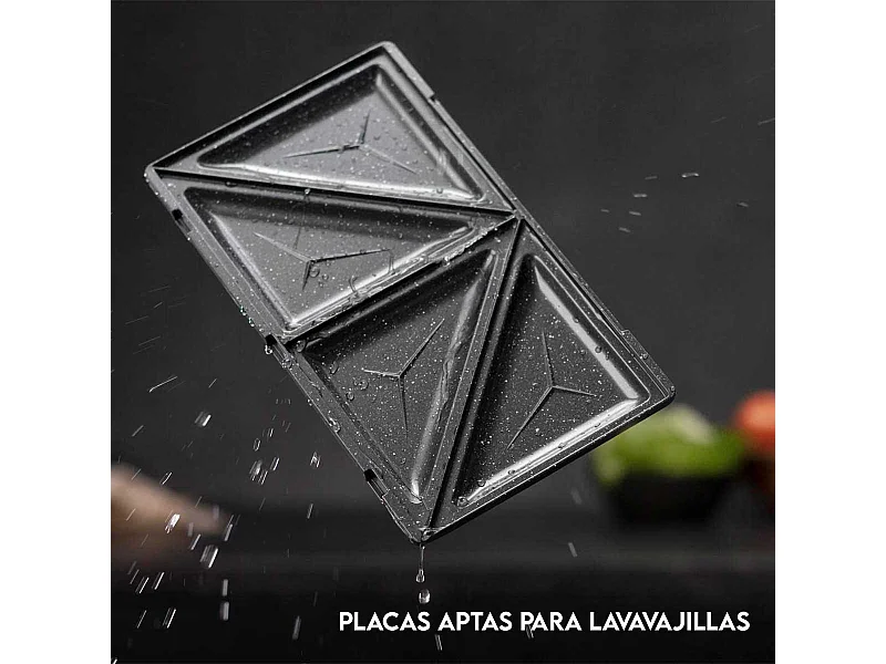 Sandwichera Cecotec Rock'n Toast 1000 3in1 800W 3 placas intercambiables negro
