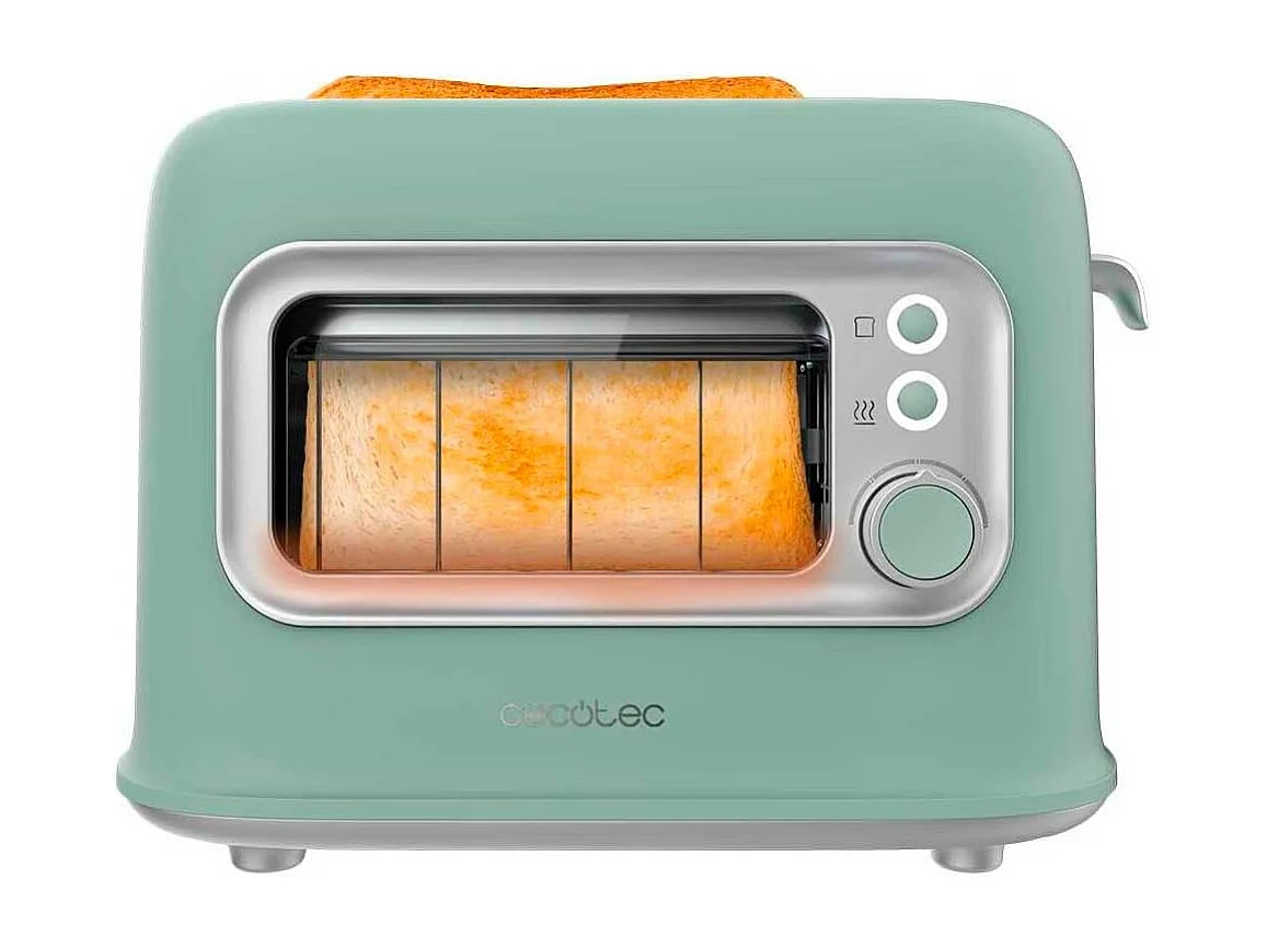 Tostador Cecotec RetroVision 700W diseño retro con ventana verde