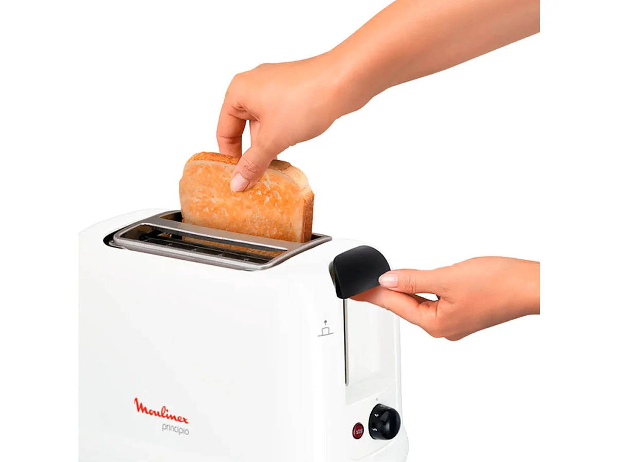 Tostador Moulinex LT160111 850W 2 ranuras 3 niveles blanco/rojo