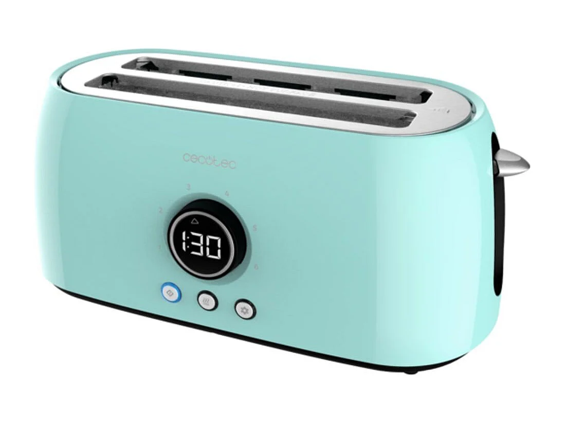 Tostador Cecotec ClassicToast 15000 Extra Double 1500W 4 rebanadas pantalla digital azul