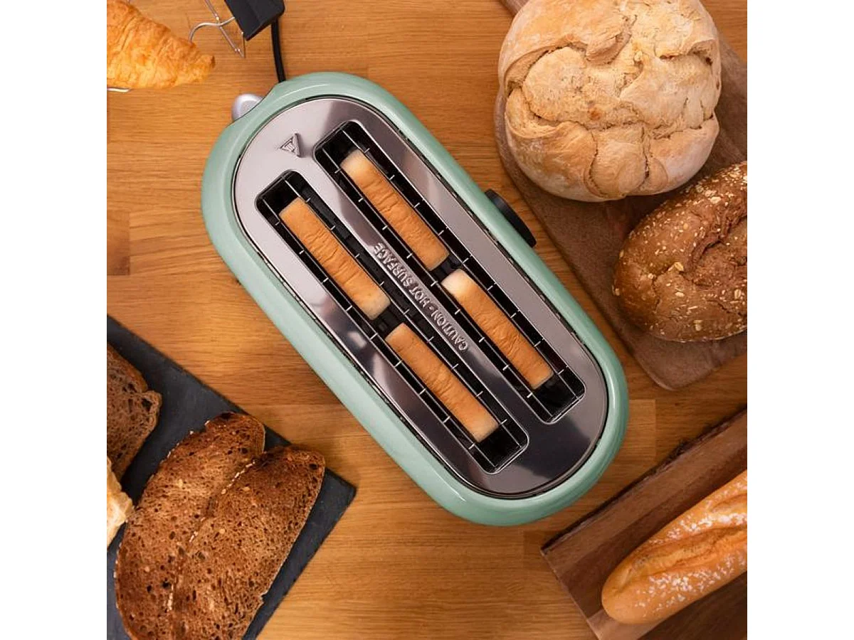 Tostador Cecotec ClassicToast 15000 Extra Double 1500W 4 rebanadas pantalla digital azul