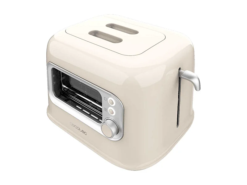 Tostador Cecotec RetroVision 700W diseño retro con ventana beige