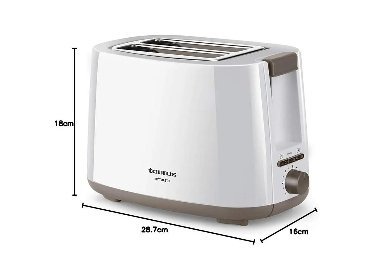Tostador Taurus My Toast II 750W 2 ranuras 7 niveles blanco