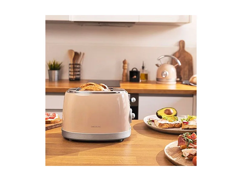 Tostadora vertical Cecotec Toast&Taste 800 Vintage Light Beige 850W doble ranura beige