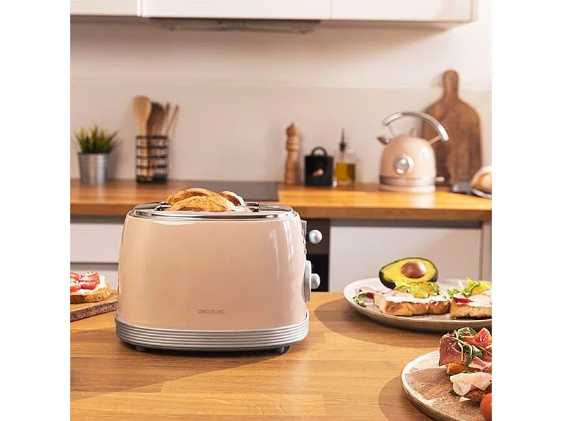 Tostadora vertical Cecotec Toast&Taste 800 Vintage Light Beige 850W doble ranura beige