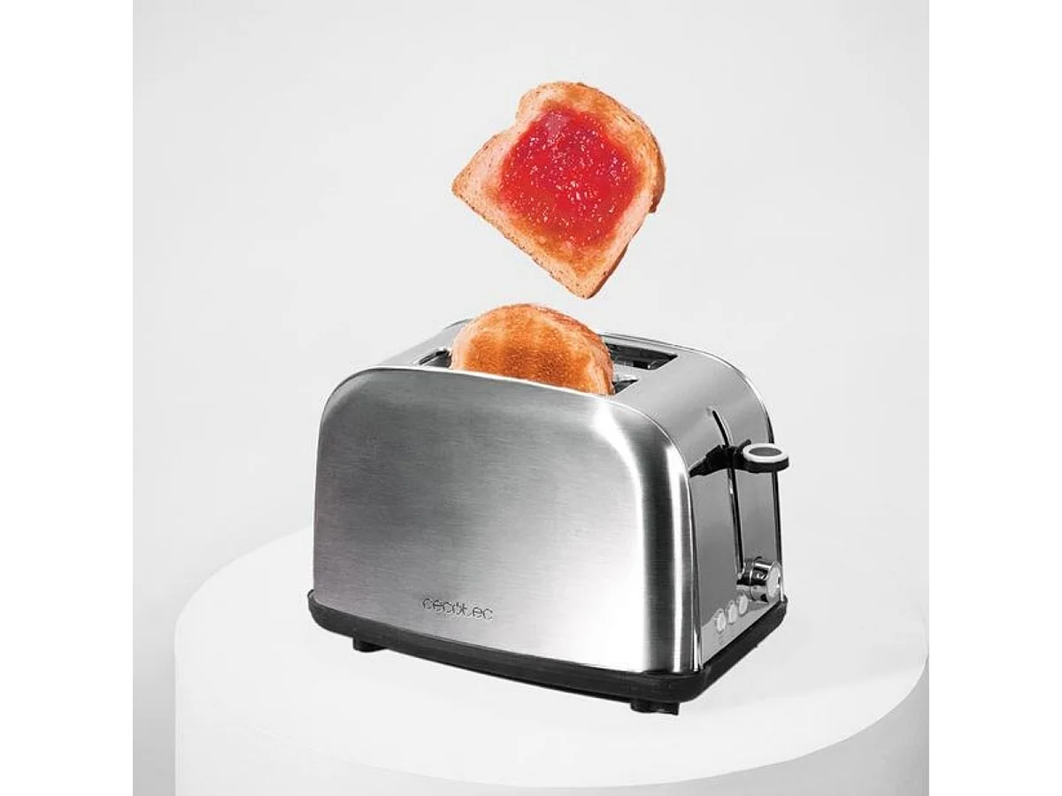 Tostador vertical Cecotec Toastin' Time 850W diseño vintage ranura corta  inox