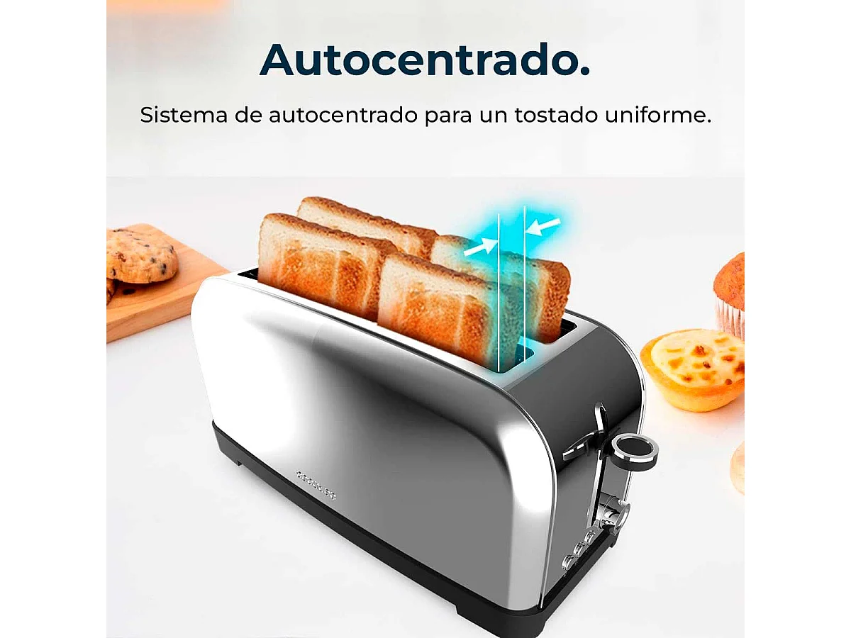 Tostador Cecotec Toastin' time 1500 1500W 2 ranuras inox