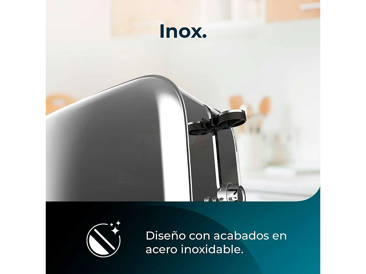 Tostador Cecotec Toastin' time 1500 1500W 2 ranuras inox