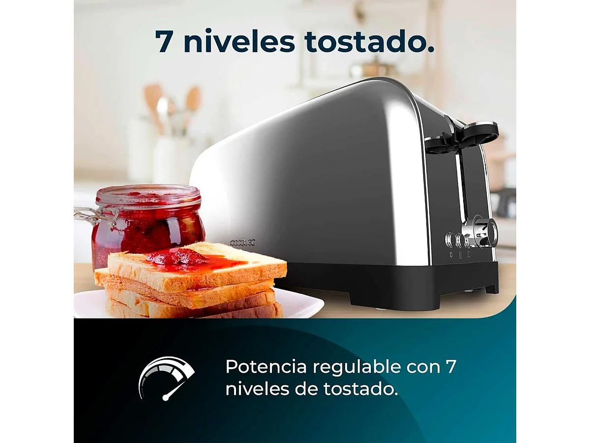 Tostador Cecotec Toastin' time 1500 1500W 2 ranuras inox