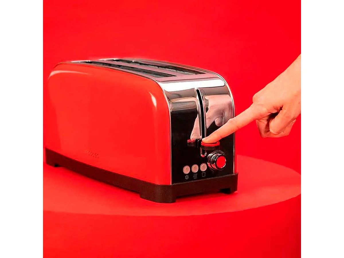 Tostador Cecotec Toastin' time 1500 1500W 2 ranuras rojo
