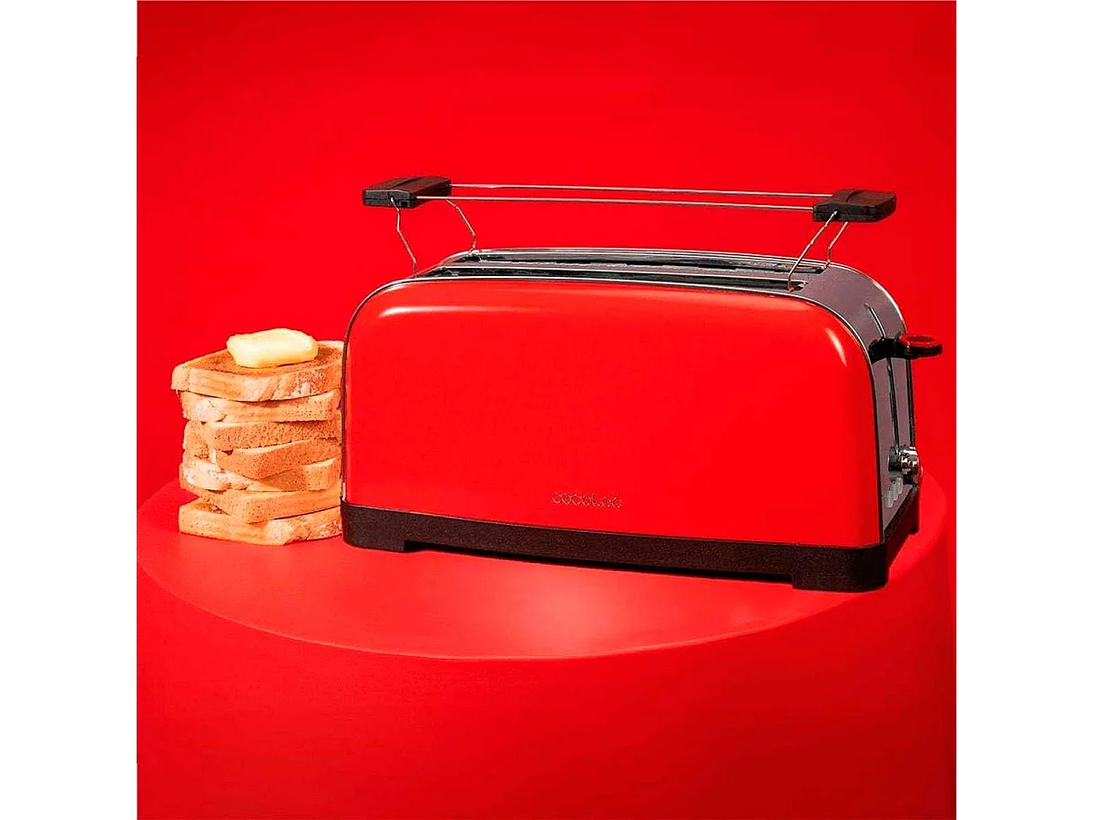 Tostador Cecotec Toastin' time 1500 1500W 2 ranuras rojo