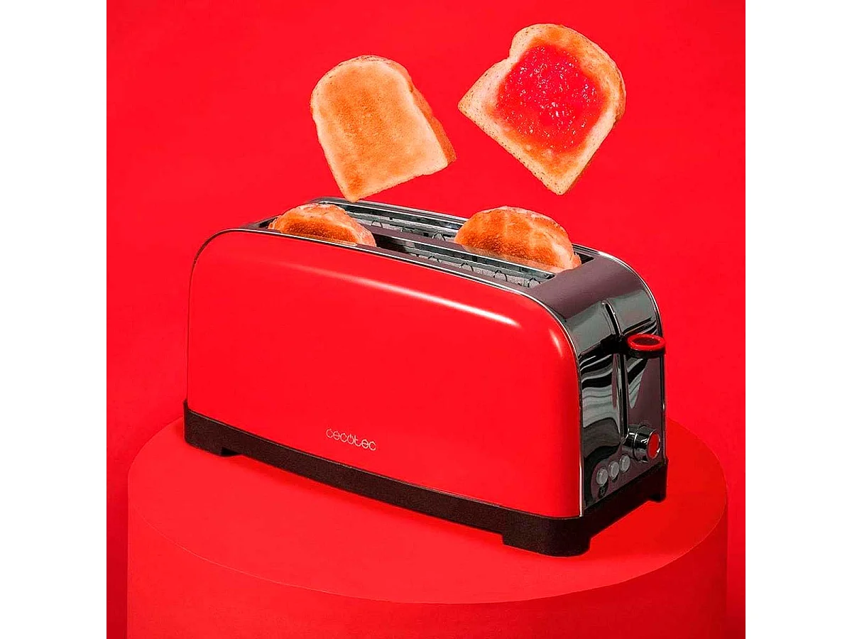 Tostador Cecotec Toastin' time 1500 1500W 2 ranuras rojo