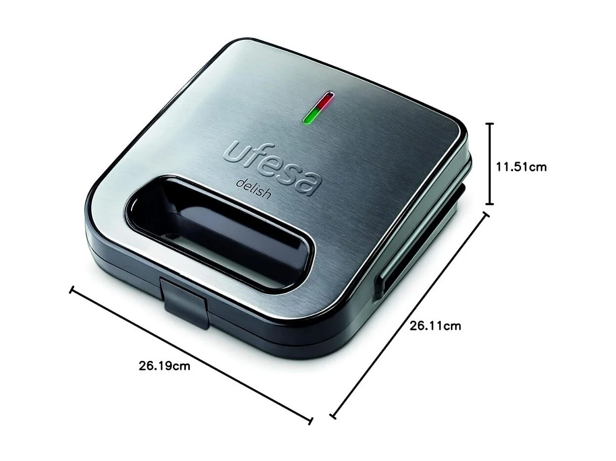 Sandwichera Ufesa SW7870 900W 2 raciones inox