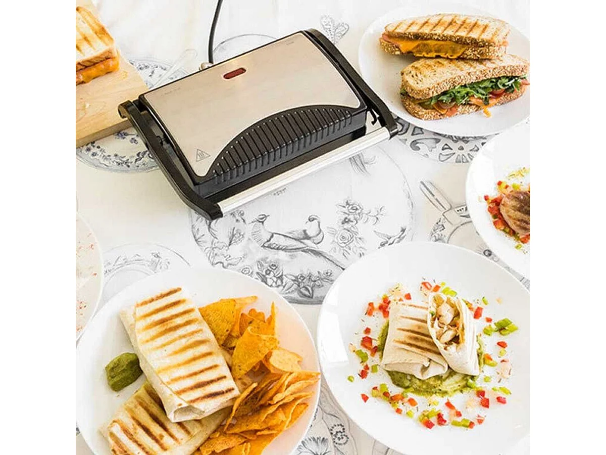 Parrilla eléctrica Cecotec Rock'nGrill 700W negro/inox