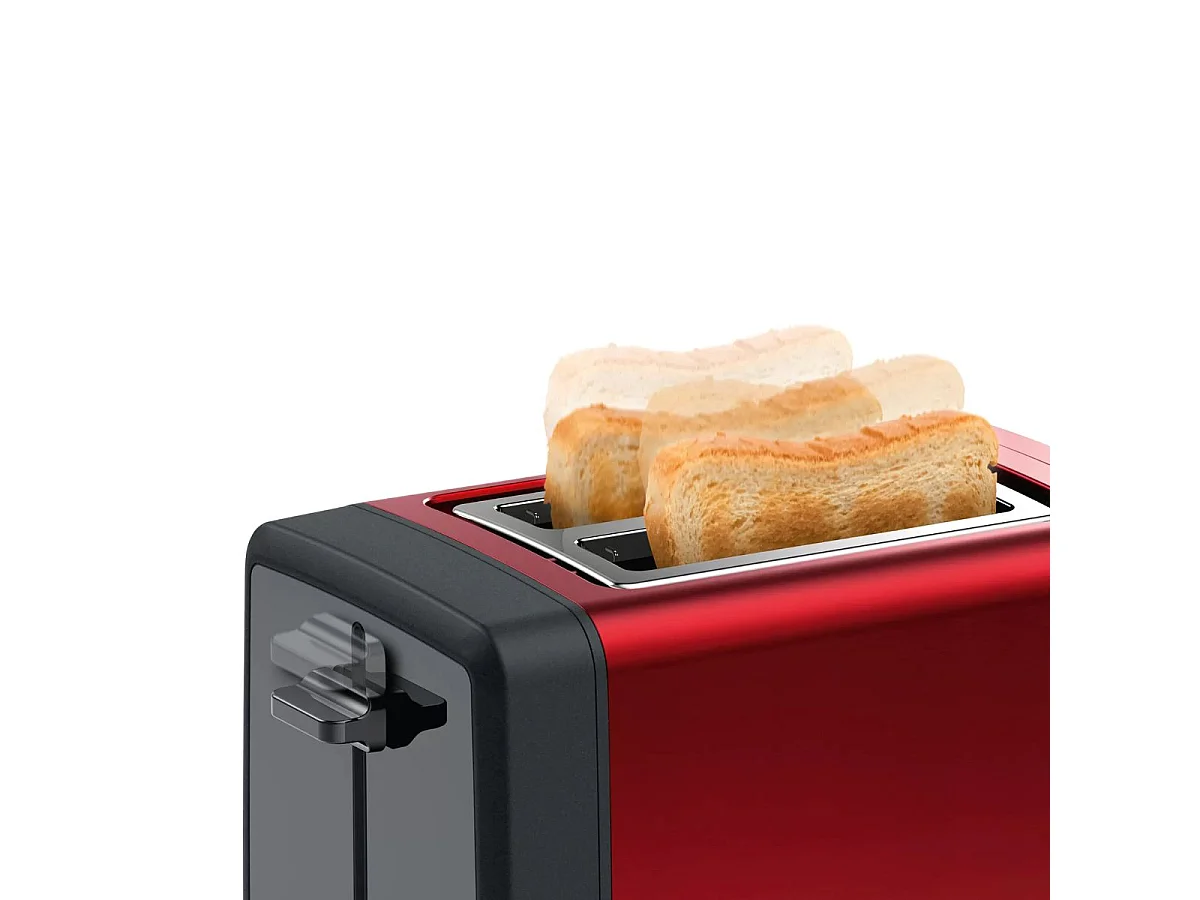 Tostador Bosch TAT4P424 820W 2 ranuras acero inox rojo 19,5x30x17 cm