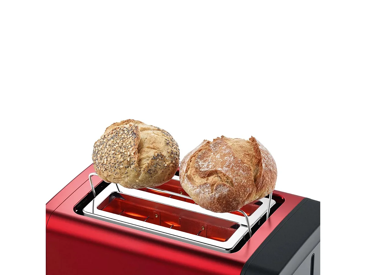 Tostador Bosch TAT4P424 820W 2 ranuras acero inox rojo 19,5x30x17 cm